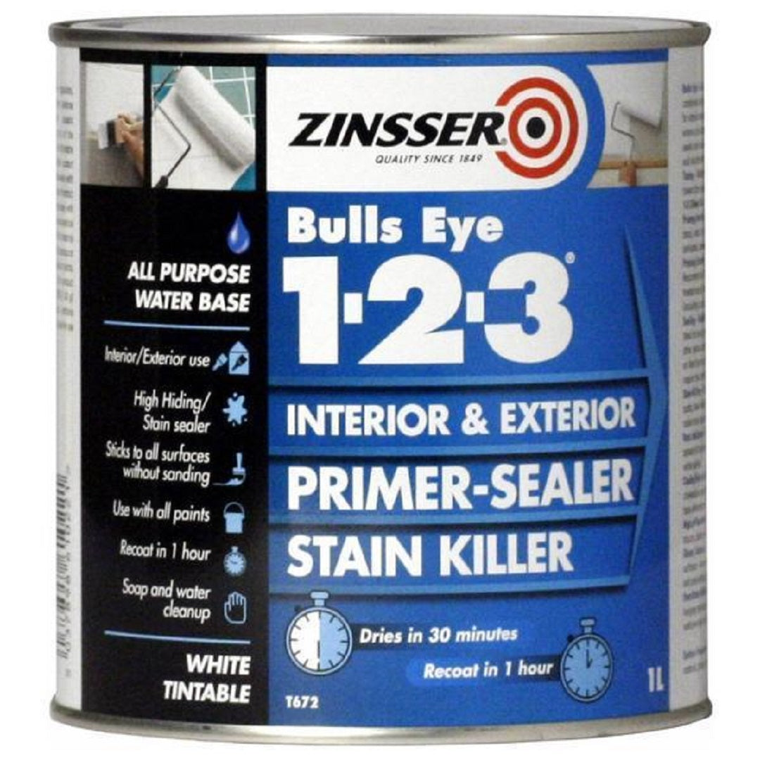 ZINSSER BULLS EYE 1-2-3 UNDERCOAT PRIMER SEALER WATER BASED