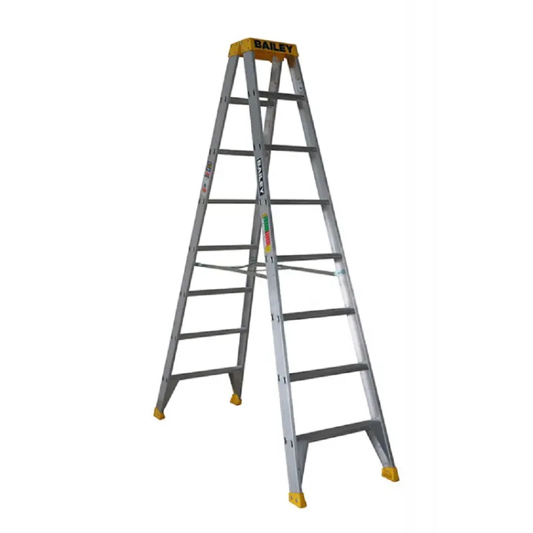 Bailey Pro Punchlock Aluminium Double Sided Step Ladder - 2.4m - 150kg Industrial