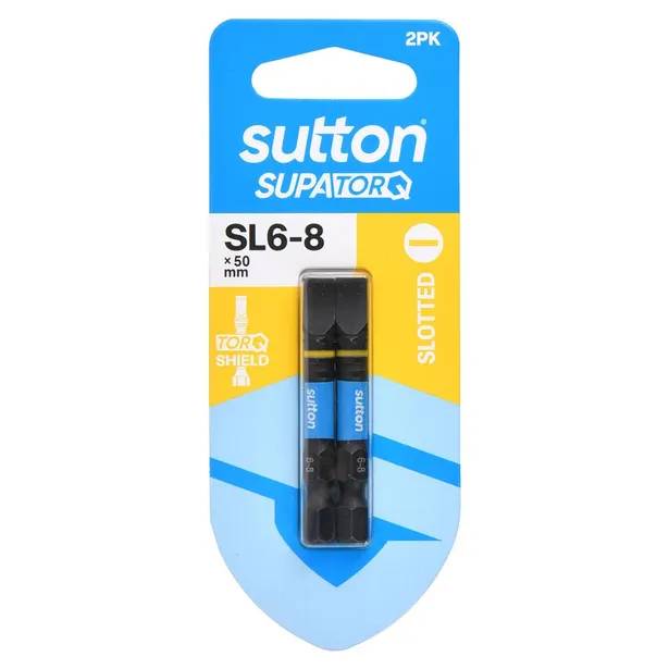 Sutton Supatorq Slotted Impact Screwdriver Bit - 2 Pack