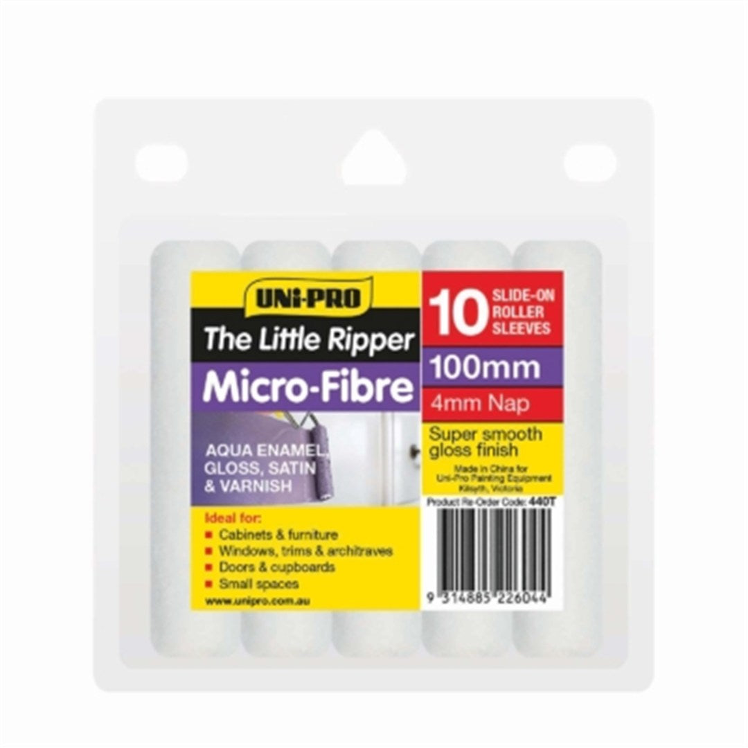 Uni-Pro Little Ripper Micro Fibre Paint Roller Set 10 X 100mm