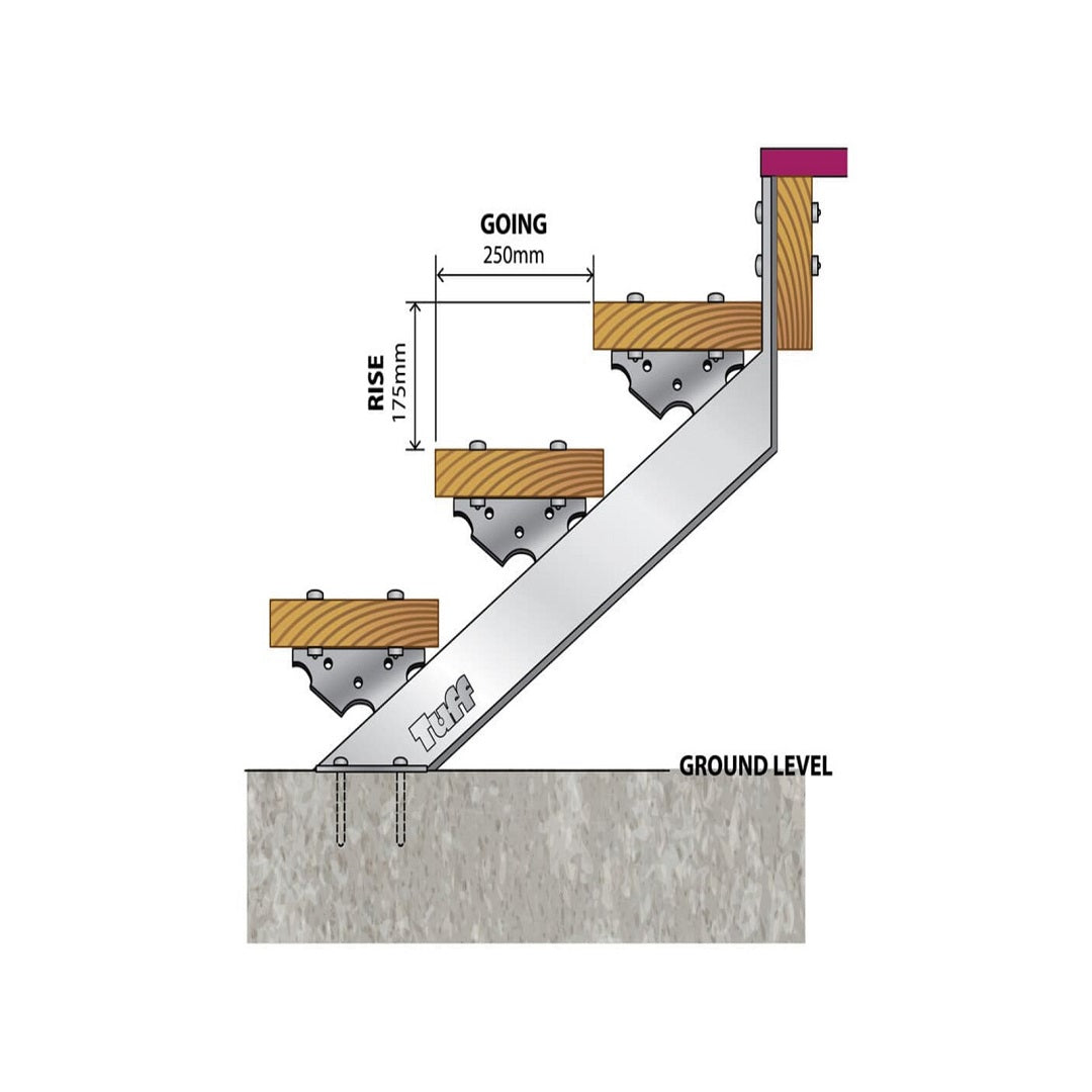Stair Stringer Galv Bolt On Pair