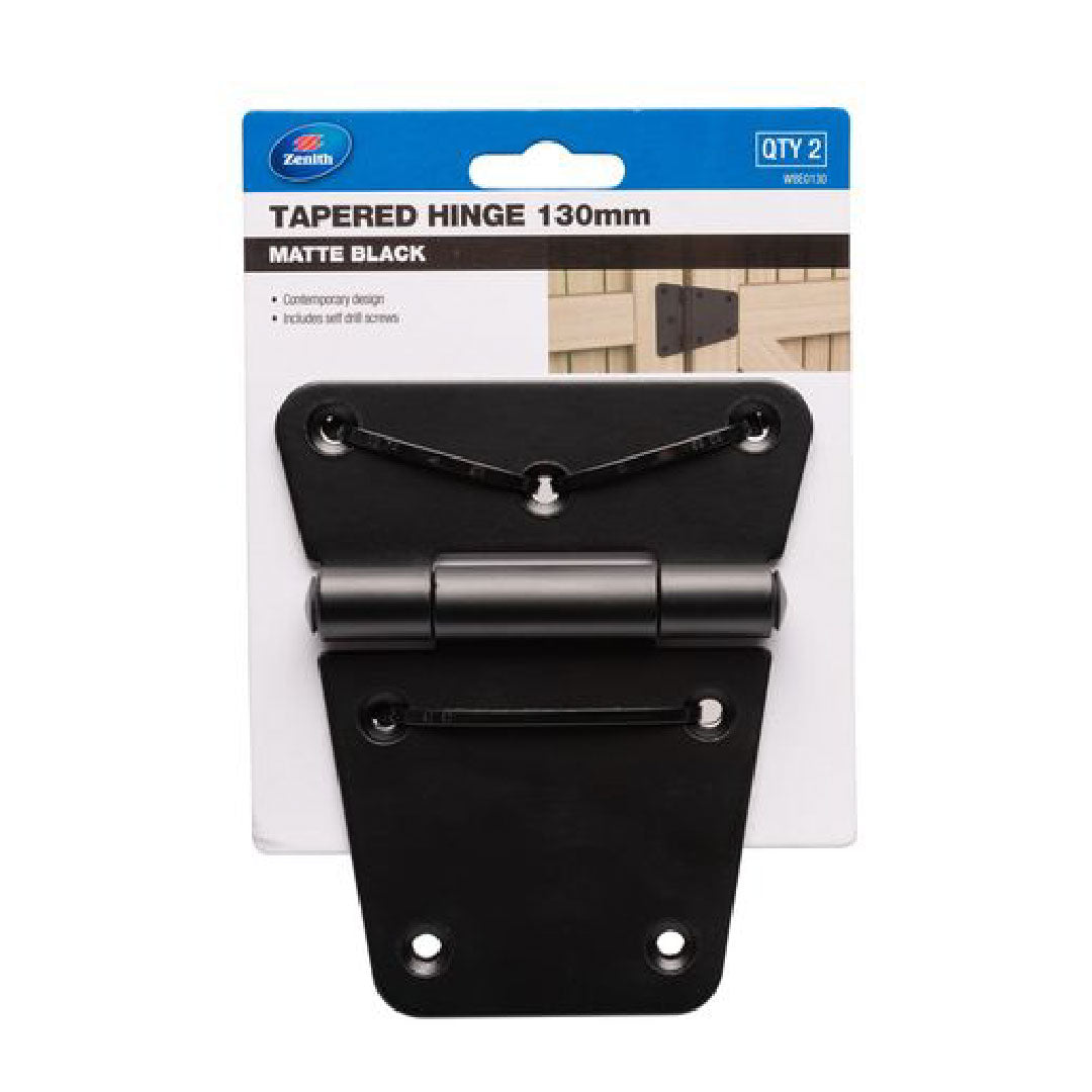 GATE HINGE 130MM MATT BLACK 2 PCS