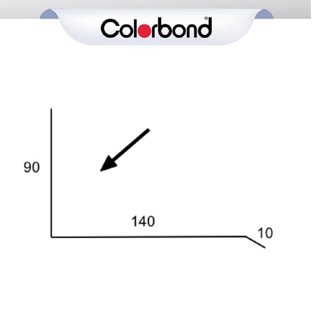 Lysaght Colorbond Apron Flashing - 0.55x100x180x20mm - Per Linear Metre