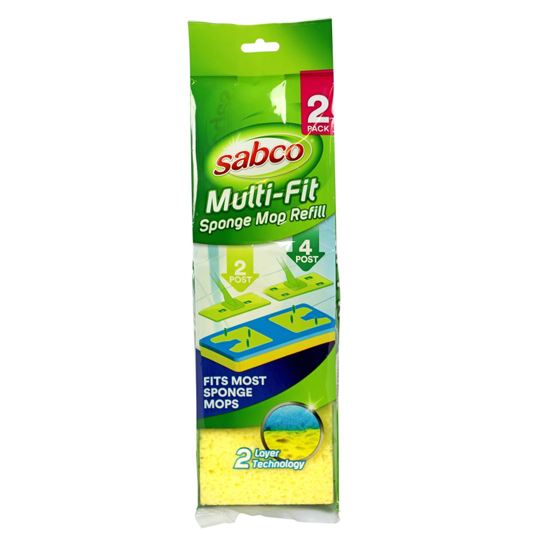 Sabco Multi-Fit Sponge Mop Refill 2pk