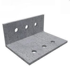 Angle Heavy 8mm 90x140x200mm M16 Bolt Holes (3 Per Flange) Hot Dipped Galvanised