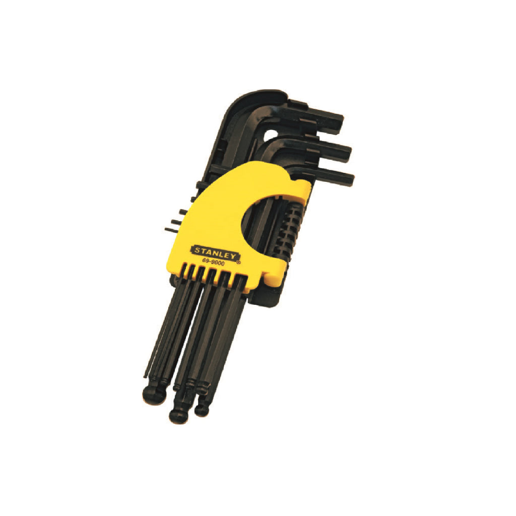 STANLEY METRIC HEX KEY 9 PCE SET BALL POINT LONG ARM