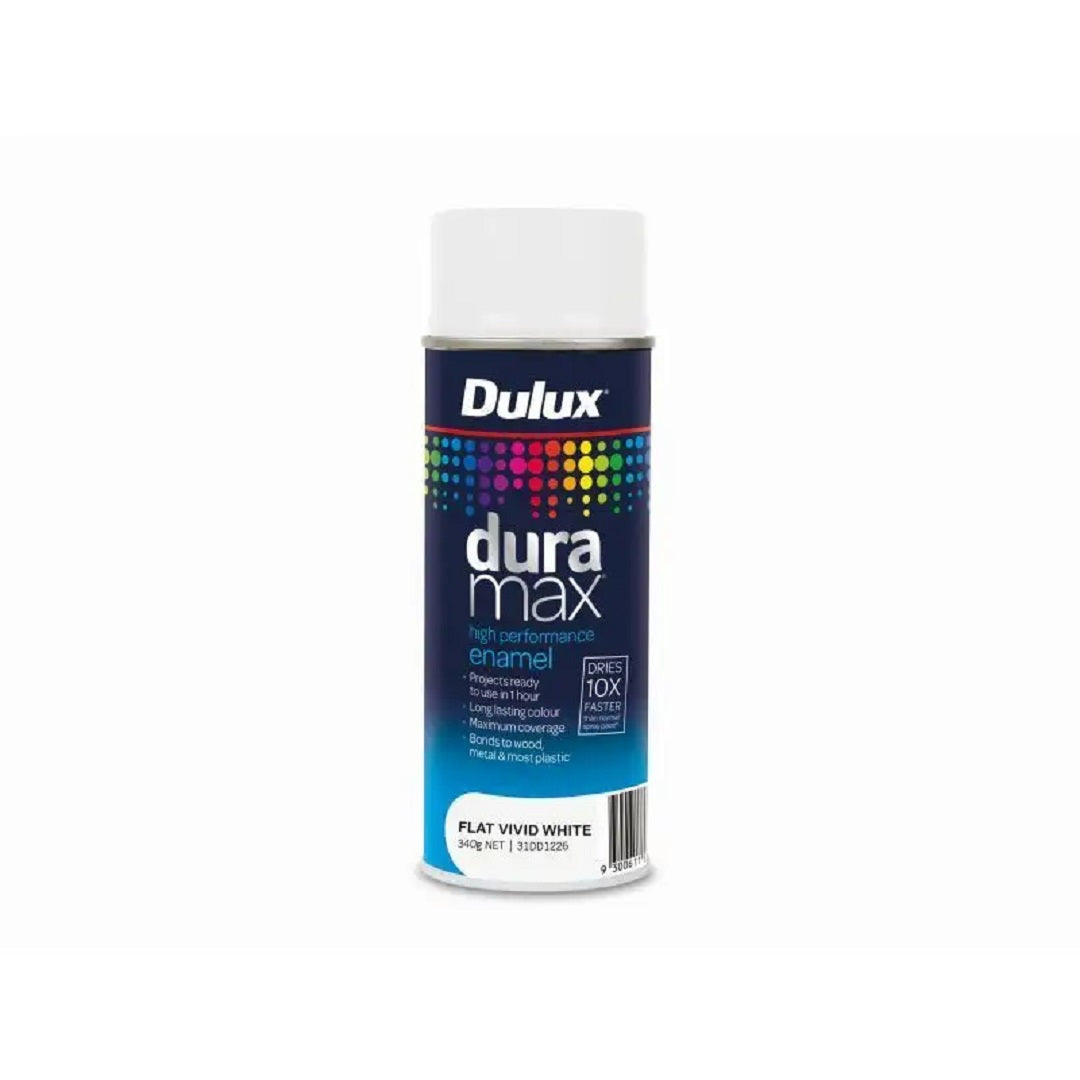 DULUX DURAMAX FLAT ENAMEL SPRAY PAINT 340G