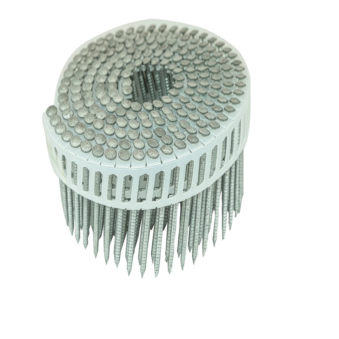 Coil Nail Ring Shank Plastic Collated Box Of 6600