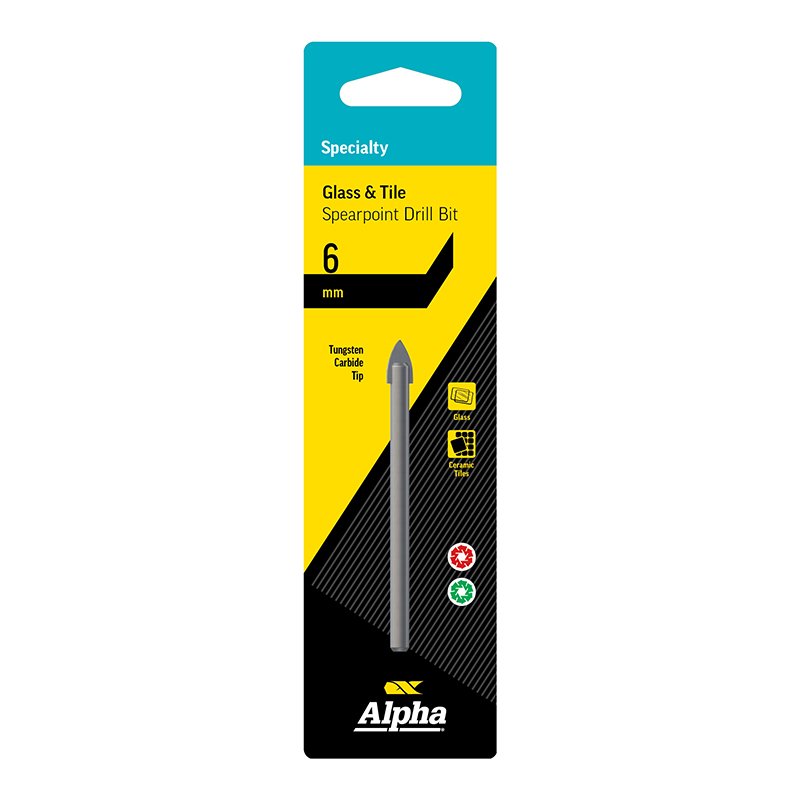 Glass & Tile Spearpoint Drill Bit (Metric)