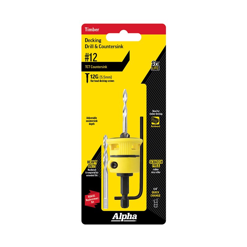 Decking Countersink Tct With Spare Drill & Hex Key