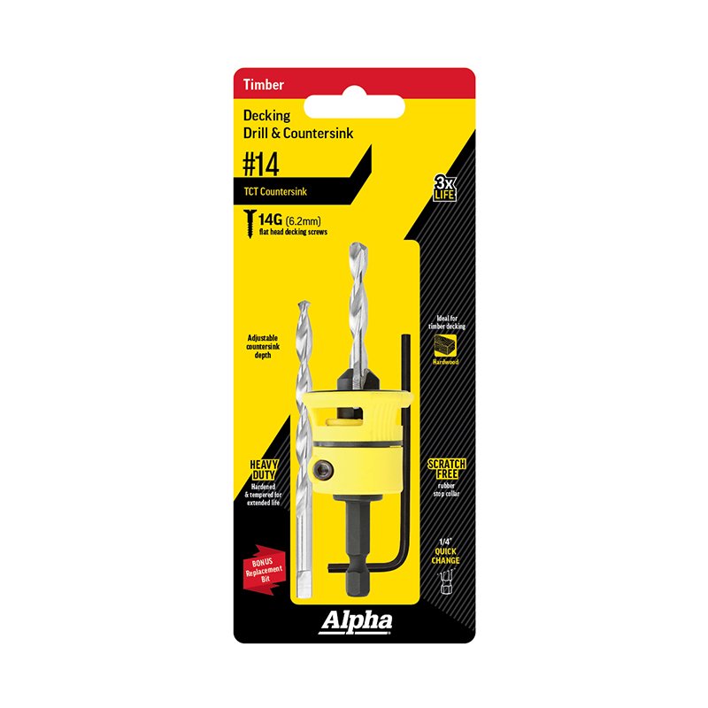 Decking Countersink Tct With Spare Drill & Hex Key