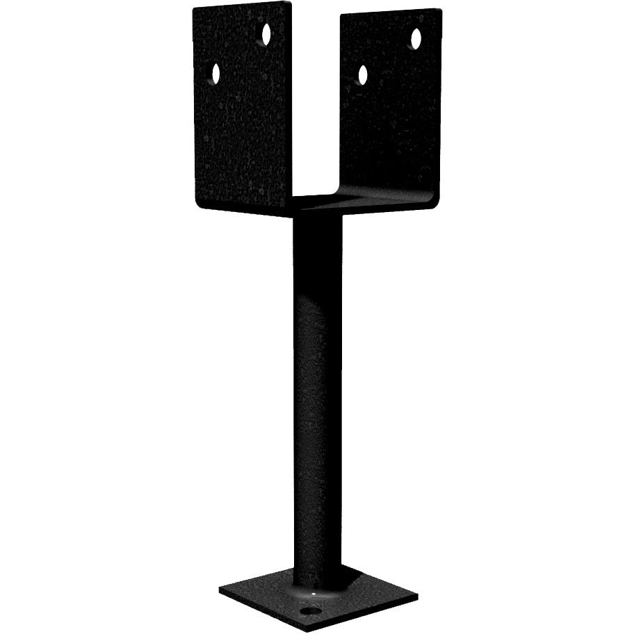 Dunnings Type B Full Stirrup Post Anchor With Leg - M12 - 4mm Black