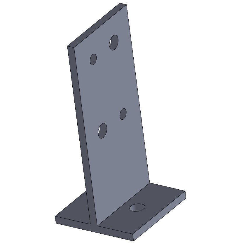 Dunnings Type T Square Heavy Duty Bolt-On Post Anchor - Black