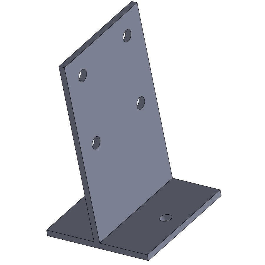 Dunnings Type T Square Heavy Duty Bolt-On Post Anchor - M16 - Black