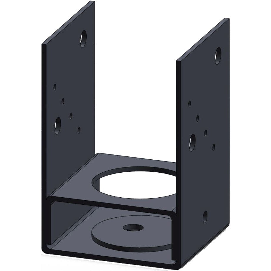 Dunnings Type C Two-Piece Bolt-On Post Anchor With Washer - M10 - Black