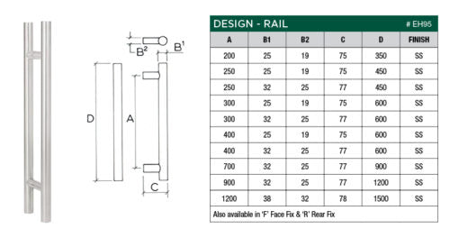 Scope Entrance Pull Handle - Rail T-Bar