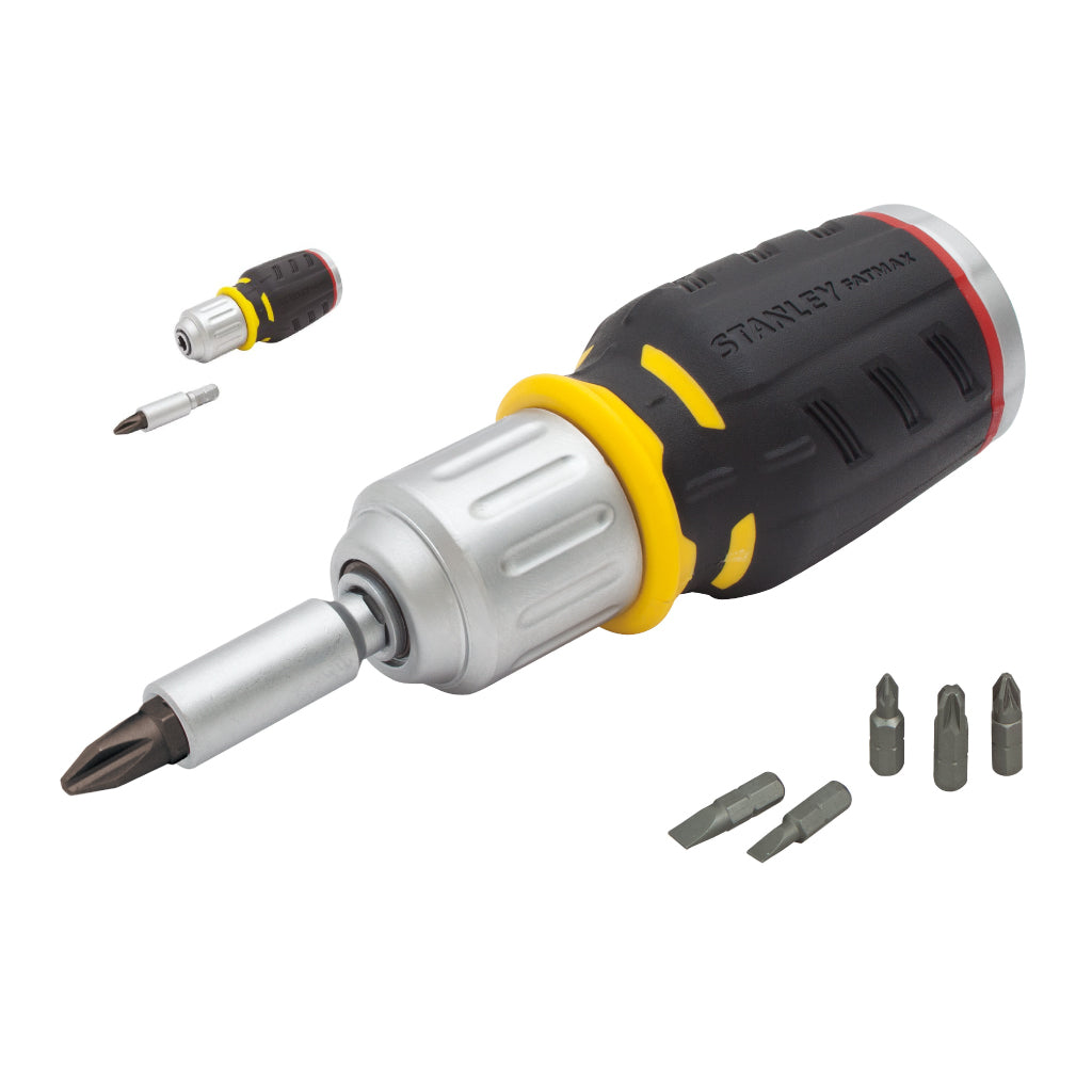 SCREWDRIVER STANLEY FATMAX STUBBY RATCHETING WITH 6 BITS