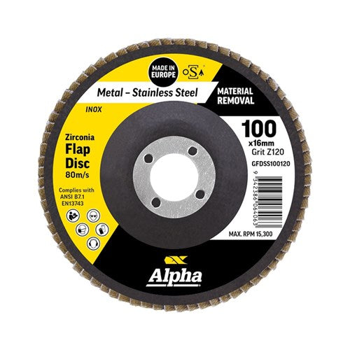 Alpha Silver Zirconia Flap Disc For Stainless/Inox