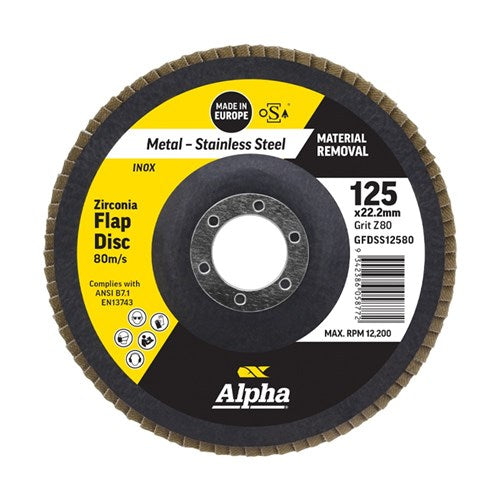 Alpha Silver Zirconia Flap Disc For Stainless/Inox
