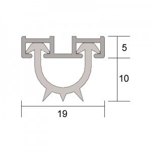 Kilargo Rebated Silicone Door Seal - Clear Anodised