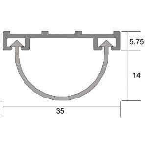 Kilargo Finned Silicone Door Seal - Clear Anodised