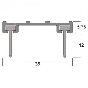 Kilargo Dual-Fin Silicone Sweep Door Seal - Clear Anodised - 13-17mm Gap