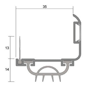 Kilargo Weather Resistant Door Bottom Seal - Clear Anodised - 12-20mm Gap