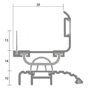 Kilargo Weather Resistant Door Bottom Seal & Threshold Plate Set - Clear Anodised - 21-24mm Gap