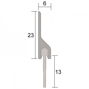 Kilargo Silicone Sweep Seal With Aluminium Carrier - 13mm Fin Size (9-12mm Gap)