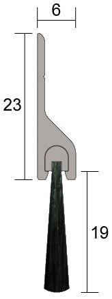 Kilargo Nylon Brush Seal With Aluminium Carrier - 19mm Brush