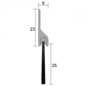 Kilargo Nylon Brush Seal With Aluminium Carrier - 25mm Brush