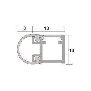 Kilargo Compact Silicone Perimeter Door Seal - Clean Room - Clear Anodised - 0-7mm Gap