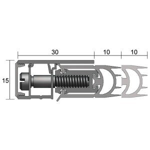 Kilargo Adjustable High Performance Acoustic Silicone Perimeter Door Seal - Clear Anodised - 0-10mm Gap