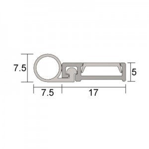 Kilargo Compression Perimeter Door Seal - Clear Anodised - 0-7mm Gap