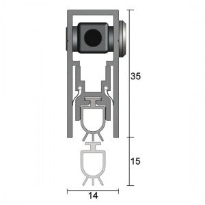 Kilargo Medium Duty Automatic Door Bottom Seal - Face-Fixed / Semi-Rebated - 3-15mm Gap
