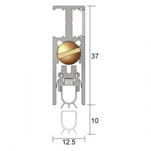 Kilargo Medium Duty Automatic Door Bottom Seal - Face-Fixed / Semi-Rebated - 3-10mm Gap