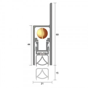 Kilargo Heavy Duty Automatic Door Bottom Seal - Face-Fixed / Semi-Rebated - 3-15mm Gap