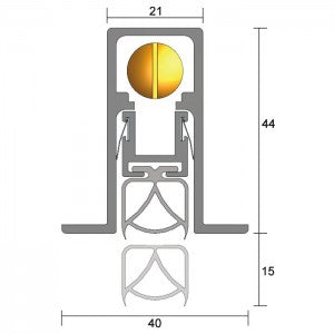 Kilargo Heavy Duty Automatic Door Bottom Seal - Fully Mortised - 3-15mm Gap - Clear Anodised