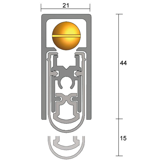 Kilargo Heavy Duty High Performance Acoustic Automatic Door Bottom Seal - Face-Fixed / Semi-Rebated / Fully Mortised - 6-15mm Gap - Clear Anodised