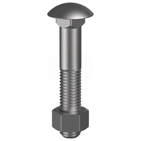 Cup Head Bolt And Nut Galvanised - Metric