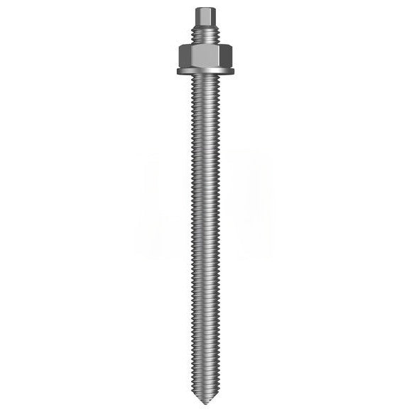 External Hex Chisel Point Chemical Anchor Stud Hot Dip Galvanised - Metric