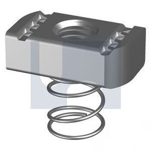 Strut Nut With Short Spring Zinc Plated - Metric