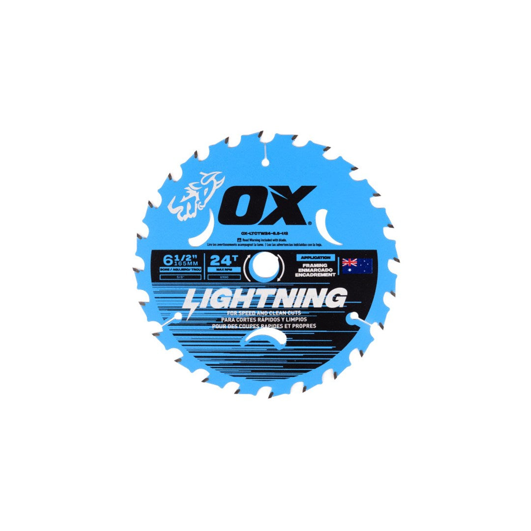 Circular Saw Blade 165mm 24 Tooth Lightning Pro Series