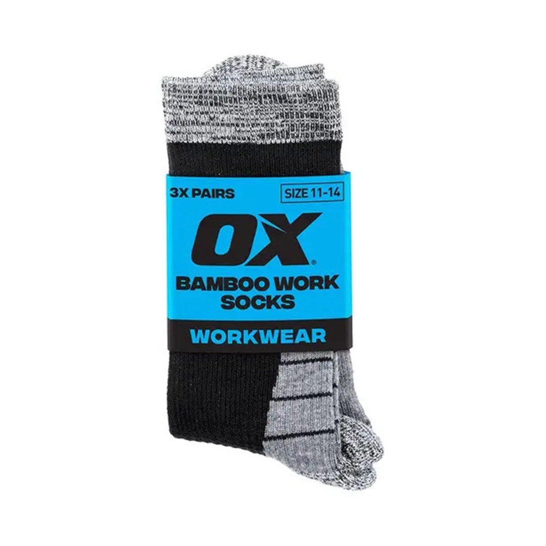 Bamboo Work Socks 3pk Size 11-14