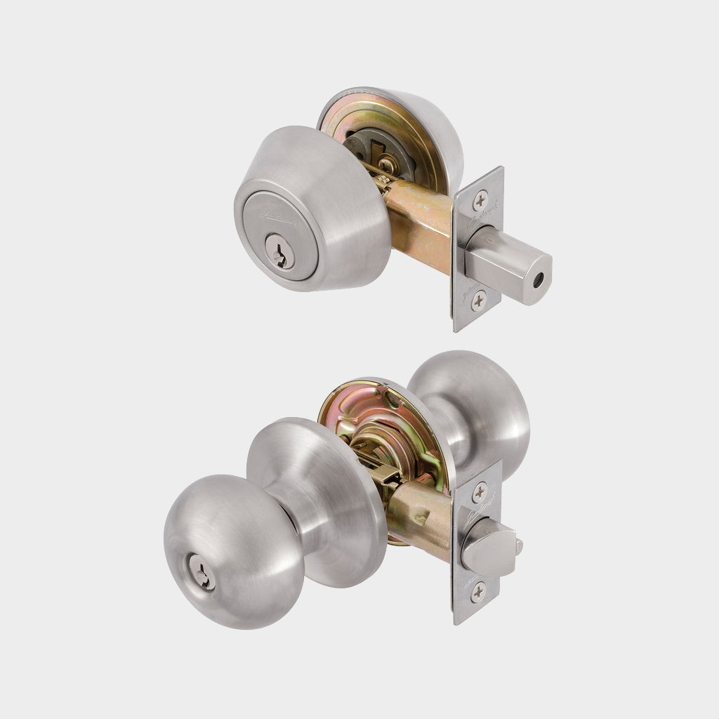 GAINSBOROUGH CHOICE TERRACE KNOB COMBINATION SET WITH DOUBLE CYLINDER DEADBOLT