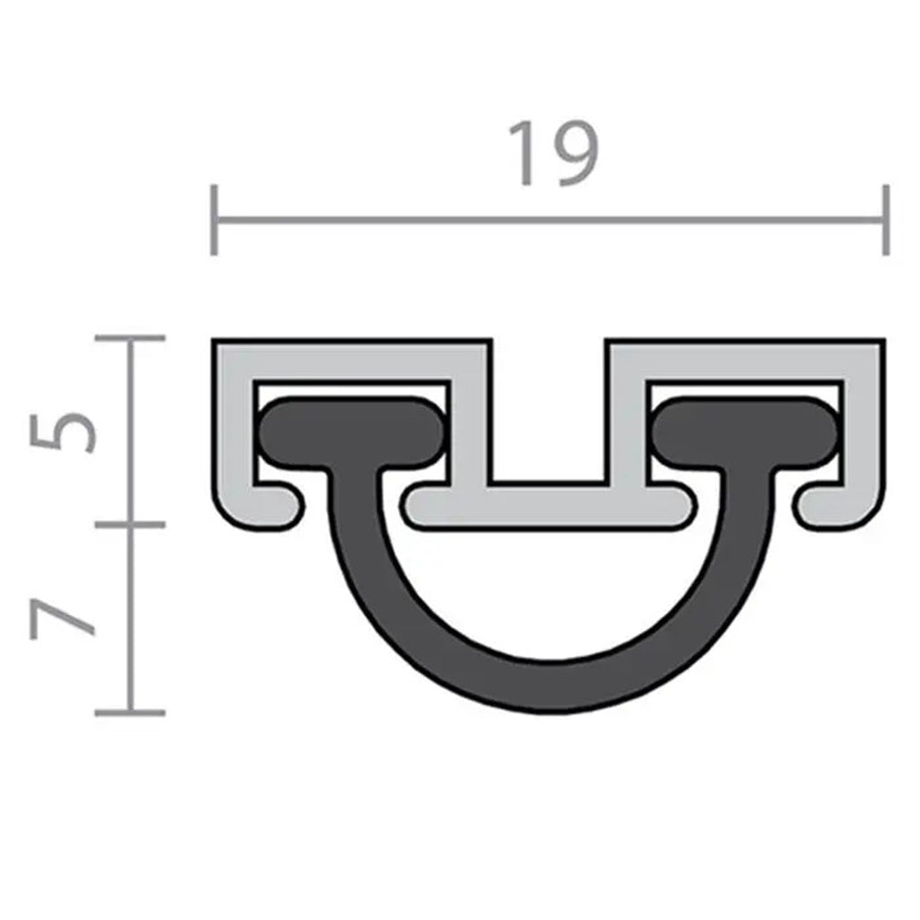 RAVEN RP30 DOOR SEAL CLEAR ANODISED RAVEN DOOR SEAL 1000MM