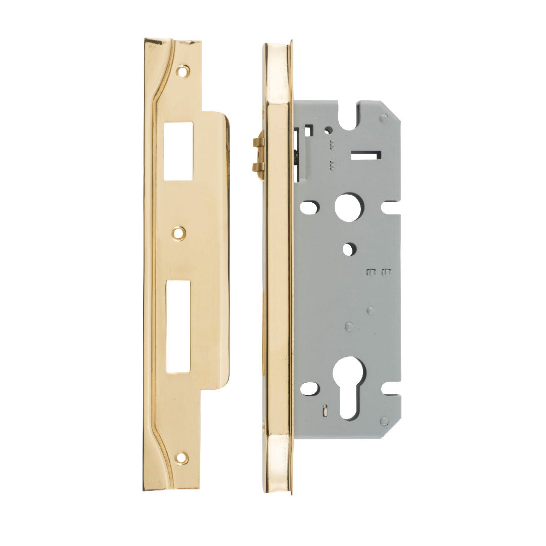 IVER ROLLER MORTICE LOCK EURO REBATED 45MM BACKSET