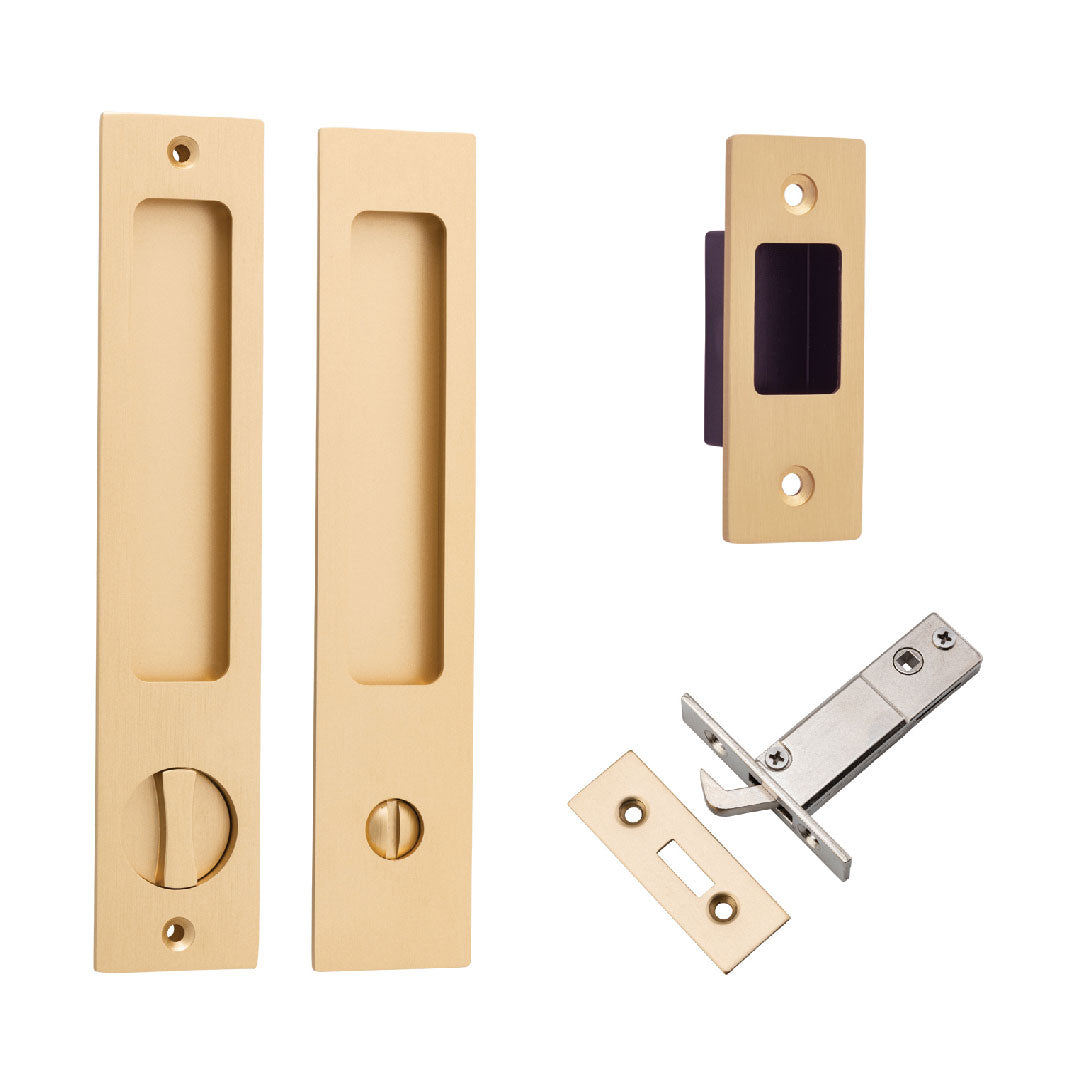 Iver Sliding Door Flush Pull Rect Privacy Set 225 X 45mm