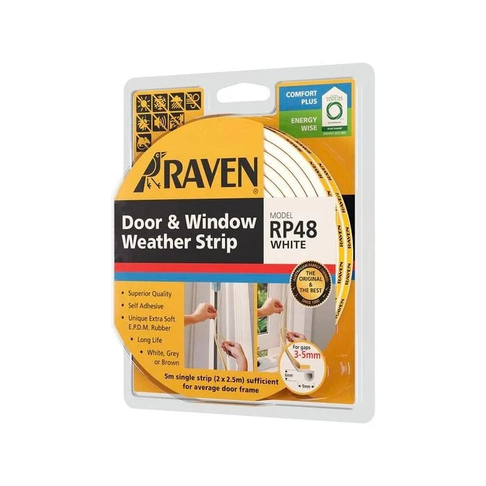 Raven Rp48w Door & Window Seal Tape White 5.0m