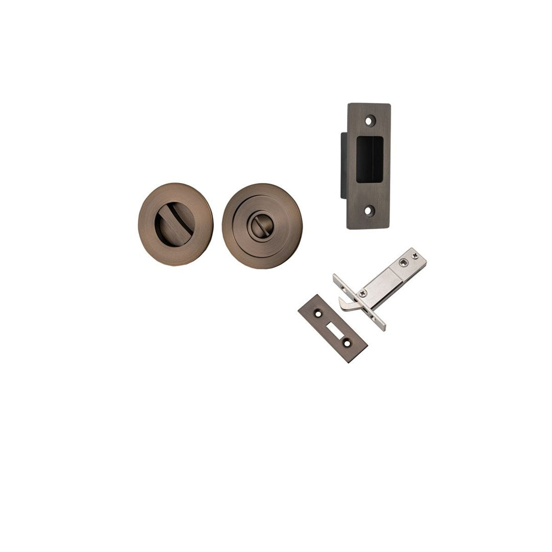 Iver Sliding Door Flush Pull Rnd Privacy Set 60mm